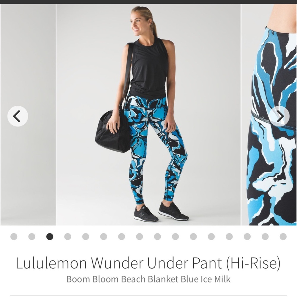 Lululemon Wunder Under Pant (Hi-Rise) Boom Bloom Beach Blanket Blue Ice Milk - Picture 1 of 8